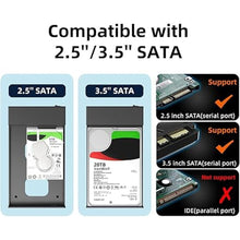 Load image into Gallery viewer, MAIWO External Hard Drive Enclosure(6Gbps) with Hub Expander for 3.5 2.5 Inch SATA SSD HDD USB C to SATA III with UASP, 1 Port USB C Hub/2 Port USB A 10Gbps Hub,Compatible with Seagate Samsung Xbox