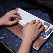 Load image into Gallery viewer, GK GAMAKAY Wooden Wrist Rest Pad, 12.8" Compact Ergonomic Walnut Wood Hand Wrist Rest for 60% Keyboard & 75% Mechanical Keyboard, Non-Slip Palm Pad for Comfortable Typing and Playing (for 75%)