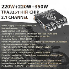 Load image into Gallery viewer, XY-S350H 220W*2+350W 2.1 Bluetooth Power Amplifier Board Support Custom Bluetooth Name, 18V-36V Bluetooth Speaker Audio Amplifier Module (XY-S350H)