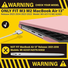 Load image into Gallery viewer, IBENZER Compatible with 2025 2024 2023 2022 MacBook Air 13 inch Case M3 A3113 M2 A2681, Plastic Hard Shell Case with Keyboard Cover for Mac Air 13.6, Rose Quartz, MAT13-KK-RQ+1