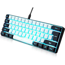 Load image into Gallery viewer, abucow Gaming Keyboard Minimalist Portable Wired Ultra-Compact Mini Imitation 61 Keys RGB Backlit Keyboard (White-Black)