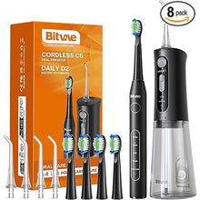 Load image into Gallery viewer, Bitvae Water Dental Flosser Teeth Picks - Cordless Portable Flosser for Teeth, 5 Modes Sonic Electric Toothbrush, Upgraded Water Dental flosser Pick