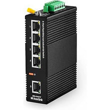 Load image into Gallery viewer, MokerLink 5 Port Industrial DIN-Rail Network Switch, 10/100Mbps Fast Ethernet, IP40 Rated Network Switch (-40 to 185°F), with UL Power Supply