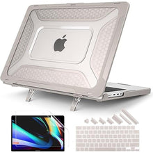 Load image into Gallery viewer, Batianda Compatible with New MacBook Pro 14 inch Case 2024 2023 2021 Release M4 M3 M2 Pro Max, Heavy Duty Honeycomb Design Protective Hard Shell TPU Bumper and Fold Kickstand with Keyboard Cover,Khaki