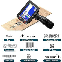 Load image into Gallery viewer, Upgraded P16 Handheld Inkjet Printer for Flat Surface with Quick-Dry Ink Cartridge, Intelligent 360° Coding Machine for Date/Time/Barcode/QR Code/Logo (Support 25 Languages & 3 Print Precision)