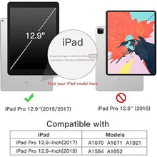 Load image into Gallery viewer, JETech Case for iPad Pro 12.9 Inch (2015/2017 Model, 1st/2nd Generation) with Pencil Holder, Slim Tablet Cover with Soft TPU Back, Auto Wake/Sleep (Black)