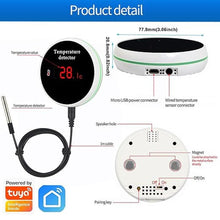 Load image into Gallery viewer, WiFi Smart Thermometer: WiFi Temperature Sensor with 1M Waterproof External Probe, App Alert & Buzzer Alarm, Digital Remote Temperature Gauge for Refrigerator, Fish Tank, Pet