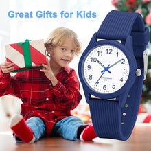 Load image into Gallery viewer, Kids Analog Watches for Girls Boys Watches with Soft Band Learning Time 50M Waterproof Children Watch Easy to Read for Ages 4-12 Kids Gift