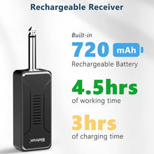 Load image into Gallery viewer, Bietrun UHF Receiver Wireless Microphone WXM02 / WXM04, with 720mAh Rechargeable Battery, 160 ft Working Range, 1/4" Output for for Karaoke Machine/PA Speakers System/Mixer