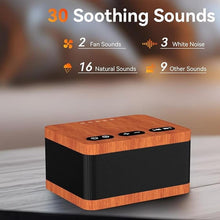 Load image into Gallery viewer, Sound Machine White Noise Machine with 30 Soothing Sounds 36 Levels Volume 5 Timers and Memory Function Effectively Blocks Noise Ideal Sleep Machine for Baby Kids Adults… (Wood Grain)