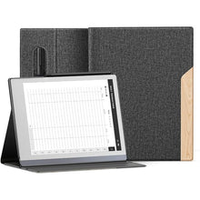 Load image into Gallery viewer, Ayotu Case for Remarkable 2 Paper Tablet 10.3" 2020 Released, Fabric Folio Cover with Pen Pocket, Stable Stand Design, Black & Light Cork (Exclusive Templates Provided)