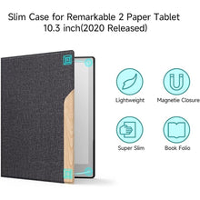 Load image into Gallery viewer, Ayotu Case for Remarkable 2 Paper Tablet 10.3" 2020 Released, Fabric Folio Cover with Pen Pocket, Stable Stand Design, Black & Light Cork (Exclusive Templates Provided)