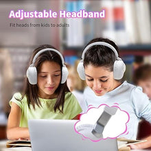 Load image into Gallery viewer, Wireless Headphones with led Lights? Kids Headphones for Girls Bluetooth Light up Over Ear with Microphone and sd Card for School/Travel/Phone/Kindle/pc/tv / MP3. (White)