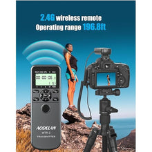 Load image into Gallery viewer, Wireless Timer Shutter Release Compatible with Canon Cameras, AODELAN Intervalometer Remote Control for Canon R6 R 60D 70D 80D 600D M6 T6i; Replaces Canon RS-60E3, Fujifilm RR-100 and Olympus RM-CB2