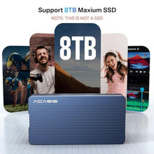 Load image into Gallery viewer, ACASIS 40Gbps M.2 NVMe SSD Enclosure, TBU405 for M1 M2 Pro/Max, Compatible with Thunderbolt 4/3/USB3.2/3.1/3.0/2.0, M.2 Enclosure Support SSD 2280/2260/2242/2230 B+M M-Key