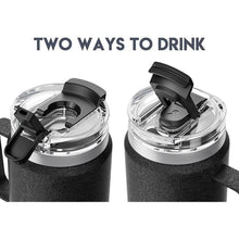 Load image into Gallery viewer, Meoky 32oz Tumbler with Handle, Stainless Steel Travel Mug with 2-in-1 Straw and Sip Lid, Vacuum Insulated Coffee Mug, 100% Leak Proof, Keeps Cold for 24 Hours or Hot for 8 Hours (Night)