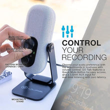Load image into Gallery viewer, JLab Go Talk USB Gaming Streaming Microphone, White, USB-C Output, Cardioid, Omnidirectional, 96k Sample Rate, 20Hz, 20kHz Frequency Response, Volume Control and Quick Mute, 3.5mm AUX, Plug and Play