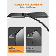 Load image into Gallery viewer, Vekkia Folding Music Stand Light - Portable 42 - Led Rechargeable, Super - Bright Clip - on Piano Lamp. Professional 5 Brightness×3 Color Temperature, for Grand Piano, Book Reading