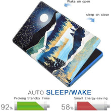 Load image into Gallery viewer, DTangLsm Compatible for Amazon Fire HD 10 Tablet 9th /7th /5th Generation 2019 2017 2015 Release Slim Leather Kindle Fire 10 Case Folding Smart Cover Shell with Auto Wake/Sleep Pencil Holder,Moonlight