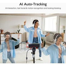 Load image into Gallery viewer, TOALLIN 2K AI Webcam for Streaming, AI Auto-Tracking via Gesture Recognition & Control, 2X Zoom ePTZ Webcam for Video Conferencing, Live Streaming and Video Calls