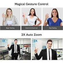 Load image into Gallery viewer, TOALLIN 2K AI Webcam for Streaming, AI Auto-Tracking via Gesture Recognition & Control, 2X Zoom ePTZ Webcam for Video Conferencing, Live Streaming and Video Calls