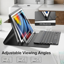Load image into Gallery viewer, D DINGRICH iPad Case 10.2 inch with Keyboard, Slim Folio Smart Case for iPad 9th/8th/7th Generation - Built-in Pencil Holder - Rechargeable Bluetooth Keyboard for iPad Air 3rd Gen/iPad Pro 10.5"