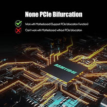 Load image into Gallery viewer, GLOTRENDS PA41 Quad M.2 NVMe to PCIe 4.0 X16 Adapter Without PCIe Bifurcation Function, Support 22110/2280/2260/2242/2230 Size (PCIe Bifurcation Motherboard is Required)