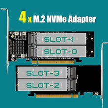 Load image into Gallery viewer, GLOTRENDS PA41 Quad M.2 NVMe to PCIe 4.0 X16 Adapter Without PCIe Bifurcation Function, Support 22110/2280/2260/2242/2230 Size (PCIe Bifurcation Motherboard is Required)