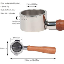Load image into Gallery viewer, 51mm Bottomless Portafilter 2 Ears Compatible with De'Longhi Stilosa EC260BK | Wooden Handle