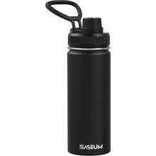 Load image into Gallery viewer, Kids Sport Water Bottle 18oz Stainless Steel Double Wall Vacuum Thermal Mug with Leak Proof Spout Lids, Wide Mouth Metal Insulated Water Jug for Gym and Travel,Black