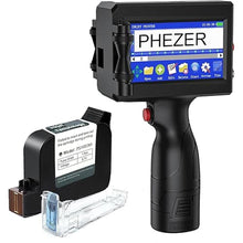 Load image into Gallery viewer, P15 Handheld Inkjet Printer for Flat Surface 0.5 Inch Nozzle for QRCode Barcode Production Date Time Logo Batch Number Print On Glass Bag Carton Box Wood Cloth Plastic Cable (25 Languages)