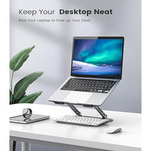 Load image into Gallery viewer, Adjustable Laptop Stand for Desk, Aluminum Portable Laptop Stand, Lightweight 500g, Foldable Ergonomic Computer Notebook stand Holder for 11-16" MacBook Air Pro, Dell XPS,HP Computer Notebook, Black