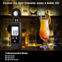 Load image into Gallery viewer, Light Meter, Handheld Lux Meter for Photography Grow Plants Led, Digital Photometer Illuminance Meter Range up to 200,000 Lux, Photo Illuminance Sensor with MAX/MIN Data Hold