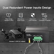Load image into Gallery viewer, Binardat 8 Port Gigabit Din Rail Industrial Ethernet Switch, 8 Ports 10/100/1000Mbps, Fanless Wall Mount, with One Power Supply