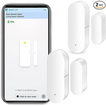 Load image into Gallery viewer, WiFi Door Window Sensor: Smart Contact Sensor with App Alerts, Door Open Detector Compatible with Alexa Google Assistant, Entry Detector Sensor for Home Security and Home Automation (2-Pack)