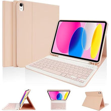 Load image into Gallery viewer, LAMA Slim Detachable Keyboard Case for iPad 10th Generation 10.9" 2022 (A2696/A2757/A2777), Wireless Keyboard Case with Pencil Holder for iPad 10th Generation, Pink