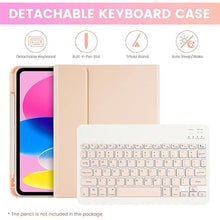 Load image into Gallery viewer, LAMA Slim Detachable Keyboard Case for iPad 10th Generation 10.9" 2022 (A2696/A2757/A2777), Wireless Keyboard Case with Pencil Holder for iPad 10th Generation, Pink