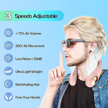 Load image into Gallery viewer, KIDEE Portable Neck Fan, Neck Fans Rechargeable for Women Men, 4000mAh Personal Bladeless Fan, Upgraded Cooling Air Volume, Ultra Quiet Wearable Fan