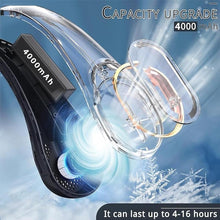 Load image into Gallery viewer, Neck Fan, Bladeless Neck Fan, 4000 mAh Rechargeable Personal Fan, 360° Hands Free Wearable Fan, 3 Speeds Adjustable,Faster Cooling, Ultra Quiet, Suitable for Home, Office, Travel, Sports