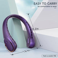Load image into Gallery viewer, Portable Neck Fan, Neck Fans for Men, 4000 mAh Rechargeable Personal Fan,360° Hands Free Bladeless Fan, 3 Speeds Adjustable, Faster Cooling, Super Quiet, Suitable for Home, Office, Sports