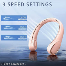 Load image into Gallery viewer, Portable Neck Fan, Neck Fans for Women, 4000 mAh Rechargeable Personal Fan,360° Hands Free Bladeless Fan, 3 Speeds Adjustable, Faster Cooling, Super Quiet, Suitable for Home, Office, Travel