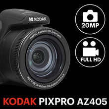 Load image into Gallery viewer, KODAK PIXPRO AZ405-BK 20MP Digital Camera 40X Optical Zoom 24mm Wide Angle Lens Optical Image Stabilization 1080P Full HD Video 3" LCD Vlogging Camera (Black)