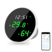 Load image into Gallery viewer, WiFi Thermometer Hygrometer: Digital Indoor Temperature Humidity Sensor with LED Backlit Display, App Notification Alert, Free Data Storage Export, Smart Temperature Monitor Compatible with Alexa