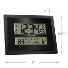 Load image into Gallery viewer, La Crosse Technology 513-75624-INT Digital Atomic Clock with Outdoor Temperature and Moon Phase,Black