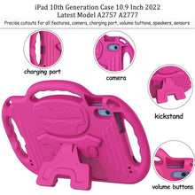 Load image into Gallery viewer, LTROP Compatible for iPad 10th Generation(10.9 Inch) 2022, Case for iPad Gen 10 10.9 Inch with Shoulder Strap, Shockproof Durable Handle Kickstand Bumper Case for iPad 10th Generation, Hot Pink