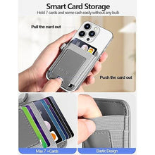 Load image into Gallery viewer, HiWe for Magsafe Wallet, New-Upgrade Magnetic Card Wallet Holder, Leather Magnetic Wallet with Powerful Magnet for iPhone 16/16 Pro/15/14/13/12 Series, Fits 7 Cards, RFID Blocking, Gray