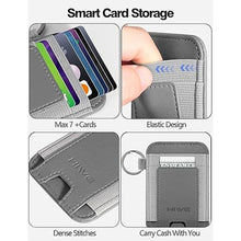 Load image into Gallery viewer, HiWe for Magsafe Wallet, New-Upgrade Magnetic Card Wallet Holder, Leather Magnetic Wallet with Powerful Magnet for iPhone 16/16 Pro/15/14/13/12 Series, Fits 7 Cards, RFID Blocking, Gray