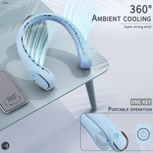 Load image into Gallery viewer, Neck Fan, Bladeless Neck Fan, USB Rechargeable Personal Fan, 4000 mAh Battery Operated Wearable Fan, 3 Speeds Adjustable,Faster Cooling, Ultra Quiet, Suitable for Home, Office, Travel, Sports