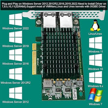 Load image into Gallery viewer, PCIE X8 Interface to 2X 10Gbps RJ45 Ports Network Adapter, Intel X540-AT2 Ethernet Controller, 2X 10GbE RJ45 Interface PCIE NIC Card, PCI Express 10GbE Converged Network Adapter (X540T2)