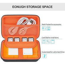 Load image into Gallery viewer, Lacdo Hard Drive Carrying Case for LaCie Rugged Mini/Rugged Thunderbolt USB 3.0 2.0 USB-C External Hard Drive Portable HDD 1TB 2TB 4TB 5TB EVA Shockproof Protective Storage Holder Travel Bag, Orange